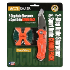 AccuSharp SharpNEasy Two-Step Blaze Orange Sharpener And Knife