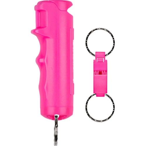 Sabre Pepper Gel Spray Pink With Whistle Keychain 3 Sabre Pepper Gel Spray Pink With Whistle Keychain