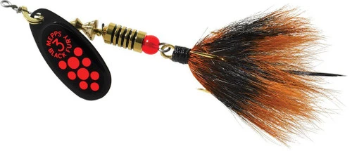 Mepps Black Fury In-Line 1/4oz Dressed Treble Spinner 4 Mepps Black Fury In-Line 1/4oz Dressed Treble Spinner - Image 2